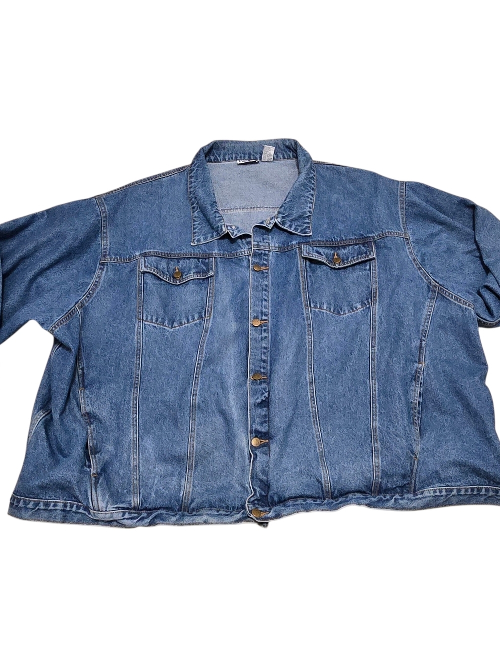 Men's 7XL Denim Trucker Jean Jacket Blue by Kingsize, Big & Tall
